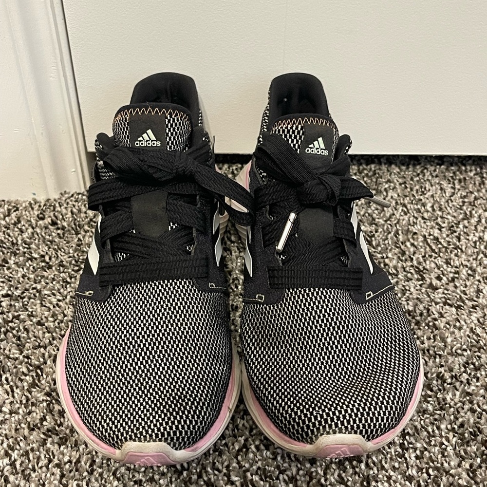 Adidas Black and Pink Athletic Shoes